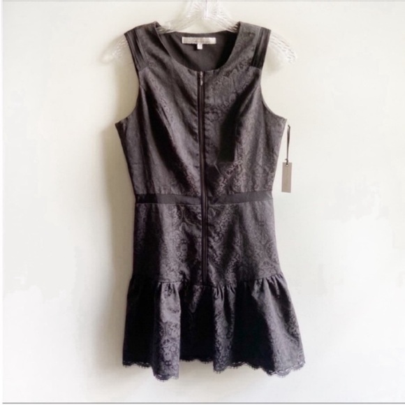 Lovers + Friends Suite Life dress black jacquard floral ruffle - Picture 2 of 10